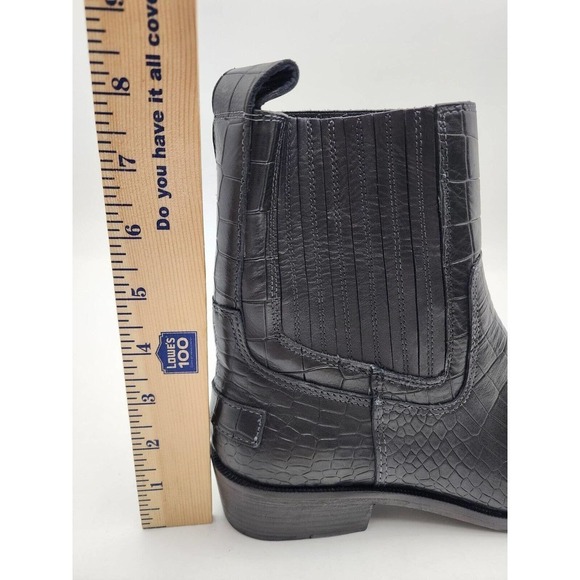 Vintage Foundry Co Main Chelsea Boot Black Leather Croc Embossed Size 7 - Picture 10 of 12